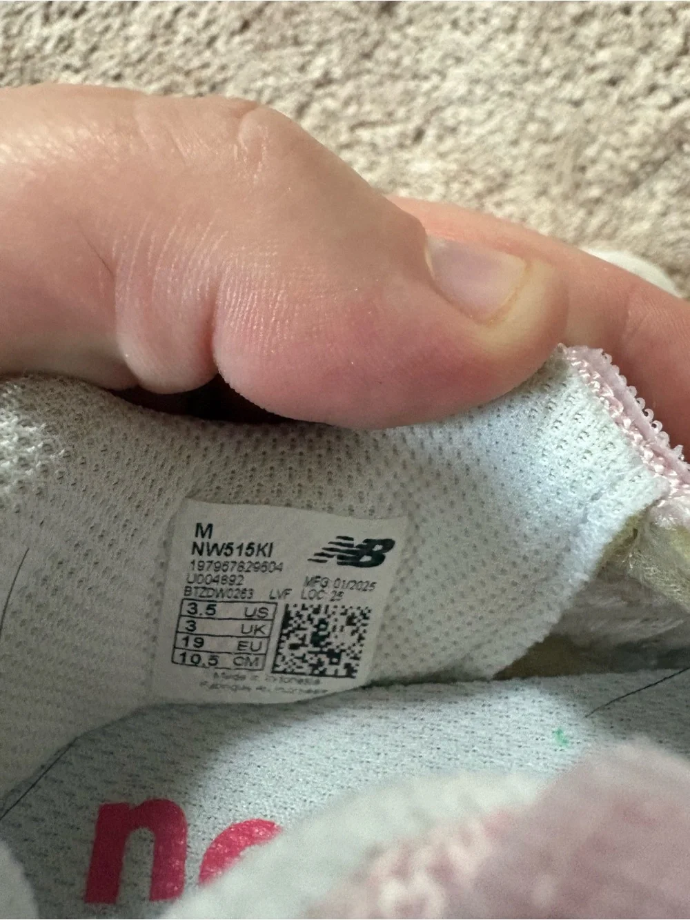 New Balance Kids Light Pink & Gray Sneaker Pair
